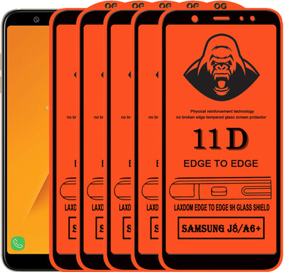 Laxdom Edge To Edge Tempered Glass for Samsung Galaxy J8(Pack of 5)