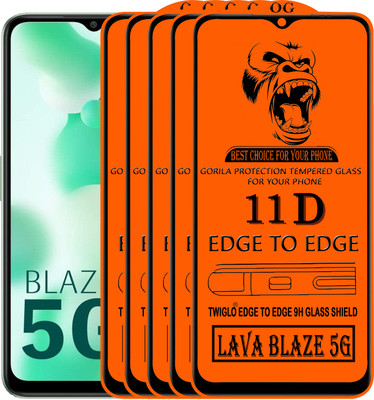 TWIGLO Edge To Edge Tempered Glass for LAVA BLAZE 5G(Pack of 5)