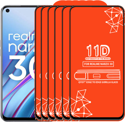 Qyist Edge To Edge Tempered Glass for Realme Narzo 30(Pack of 6)