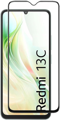 NaturalBuy Edge To Edge Tempered Glass for Xiaomi Redmi 13C 5G, Redmi 13C 4G, Poco C65-Premium Tempered Glass Screen Protector Slim 9H Hard 2.5D with Full Installation Kit(Pack of 1)