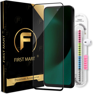 FIRST MART Edge To Edge Tempered Glass for Poco M7 Pro 5G, Poco M7 Pro, OG Tempered Glass with Cable Protector(Pack of 1)