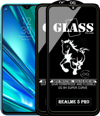 PFOAM Edge To Edge Tempered Glass for REALME 5 PRO(Pack of 2)