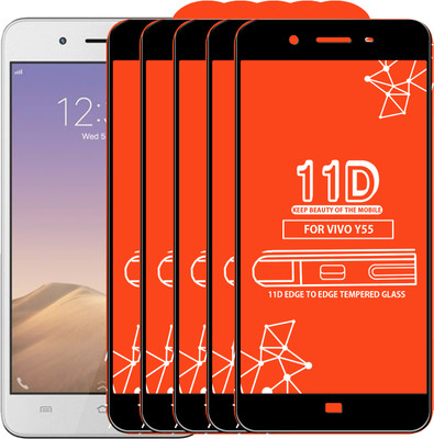 Qyist Edge To Edge Tempered Glass for VIVO Y55(Pack of 5)