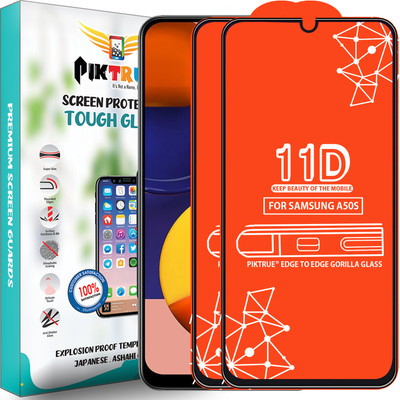 PikTrue Edge To Edge Tempered Glass for Samsung Galaxy A50S(Pack of 2)