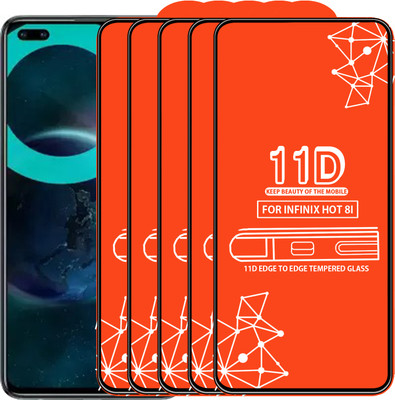 Roxel Edge To Edge Tempered Glass for Infinix Hot 8I(Pack of 5)