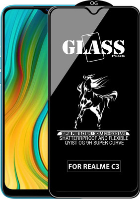 Qyist Edge To Edge Tempered Glass for REALME C3(Pack of 1)