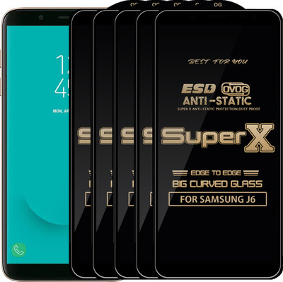 Roxel Edge To Edge Tempered Glass for SAMSUNG J6(Pack of 5)