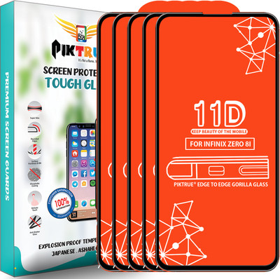 PikTrue Edge To Edge Tempered Glass for Infinix Zero 8I(Pack of 5)