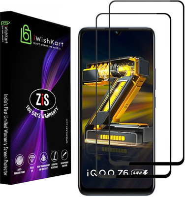 iWishKart Edge To Edge Tempered Glass for IQOO Z6 44W, IQOO Z6 44W 5G(Pack of 2)