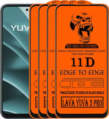 TWIGLO Edge To Edge Tempered Glass for LAVA YUVA 3 PRO(Pack of 4)