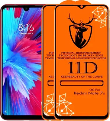 NaturalBuy Edge To Edge Tempered Glass for Redmi NOTE 7s - Full Coverage Glass 11D Edge to Edge Tempered Glass Full Coverage Glass-11D(Pack of 2)