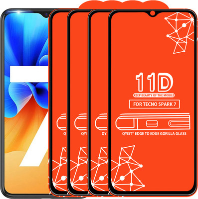 Qyist Edge To Edge Tempered Glass for Tecno Spark 7(Pack of 4)