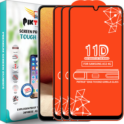 PikTrue Edge To Edge Tempered Glass for Samsung A32 4G(Pack of 3)