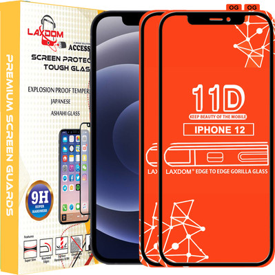 Laxdom Edge To Edge Tempered Glass for APPLE IPHONE 12(Pack of 2)