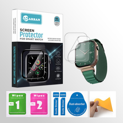ARBAN Edge To Edge Tempered Glass for Boult CrownX 2.0 inch Smartwatch 2 PROTECTOR + 2 WIPES + 2 DUST REMOVAL STICKER + 1 WIPER(Pack of 2)