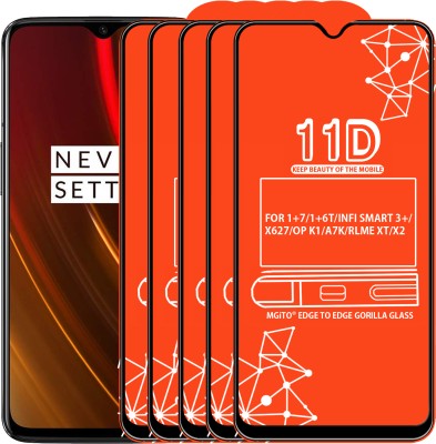 MGito Edge To Edge Tempered Glass for FOR ONEPLUS 7, OnePlus 6T, INFINIX SMART 3 PLUS, OPPO K1, Realme XT, REALME X2(Pack of 5)