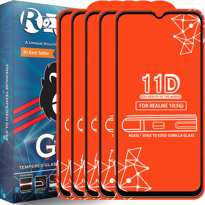 Roxel Edge To Edge Tempered Glass for Realme 10(5G)(Pack of 5)
