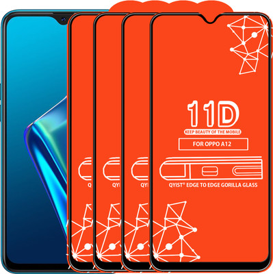 Qyist Edge To Edge Tempered Glass for Oppo A12(Pack of 4)