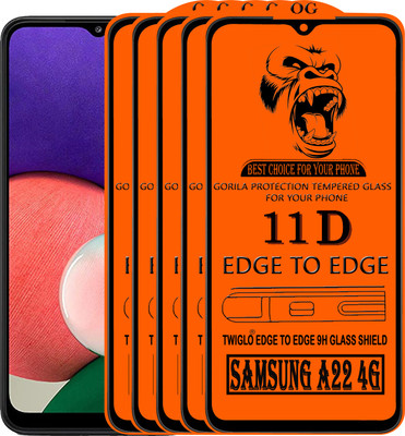 TWIGLO Edge To Edge Tempered Glass for SAMSUNG A22 4G(Pack of 5)