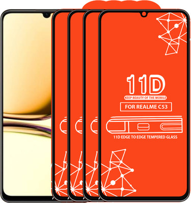 Qyist Edge To Edge Tempered Glass for Realme C53(Pack of 4)