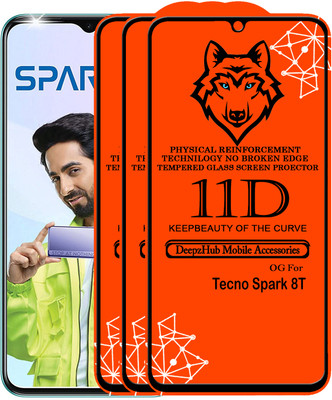 DeepzHub Edge To Edge Tempered Glass for Tecno Spark 8T(Pack of 3)