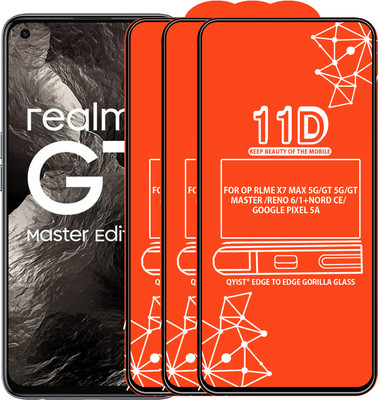 Qyist Edge To Edge Tempered Glass for FOR OP RLME X7 MAX 5G, REALME GT 5G, REALME GT MASTER, OPPO RENO 6, ONEPLUS NORD CE, GOOGLE PIXEL 5A(Pack of 3)