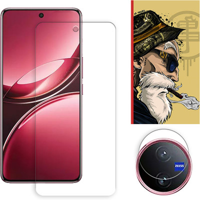 SOMTONE Edge To Edge Tempered Glass for vivo V50 5G Tempered Glass Screen Protector | Anti-Scratch | Edge to Edge Full Coverage | 9H Hardness ( 1 FRONT SCREEN GUARD + 1 CAMERA LENS PROTECTOR + 1 FREE BACK EMBOSSED SKIN001 )(Pack of 1)