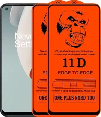 NaturalBuy Edge To Edge Tempered Glass for ONEPLUS NORD N100 --| / Tempered Glass | Screen Protector Full HD Quality Tempered Glass Anti-Scratch Edge to Edge Coverage with Easy Installation Kit (Black) |(Pack of 2)