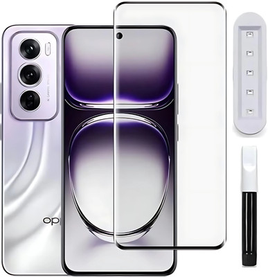 BW Blackwik Edge To Edge Tempered Glass for Oppo Reno 12pro, oppo reno 12 UV Curved Screen Protector with Easy Installation Kit(Pack of 1)