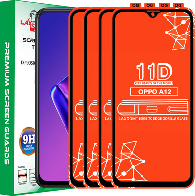 Laxdom Edge To Edge Tempered Glass for OPPO A12(Pack of 4)