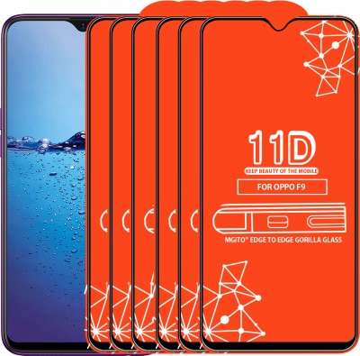 MGito Edge To Edge Tempered Glass for Oppo F9(Pack of 6)