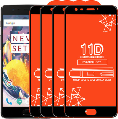 Qyist Edge To Edge Tempered Glass for OnePlus 3T(Pack of 4)