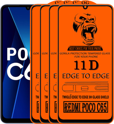 TWIGLO Edge To Edge Tempered Glass for REDMI POCO C65(Pack of 4)