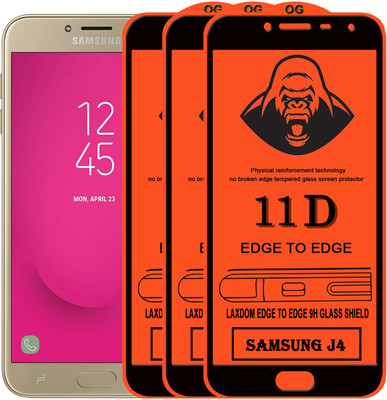Laxdom Edge To Edge Tempered Glass for SAMSUNG GALAXY J4(Pack of 3)