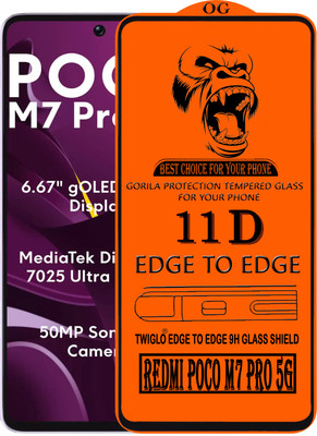 TWIGLO Edge To Edge Tempered Glass for REDMI POCO M7 PRO 5G(Pack of 1)