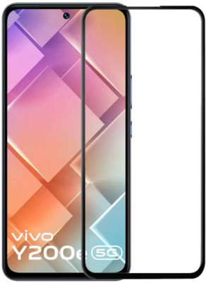 HIE POWER Edge To Edge Tempered Glass for Vivo Y200e 5G-screen protector guard Full Edge to Edge 9H Full Glue FHD with Easy Installation kit(Pack of 1)