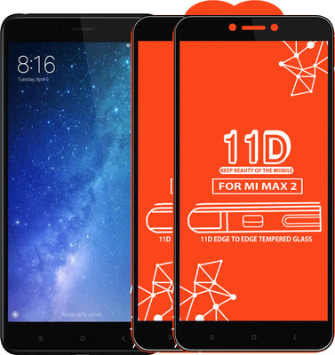 Qyist Edge To Edge Tempered Glass for Mi Max 2(Pack of 2)