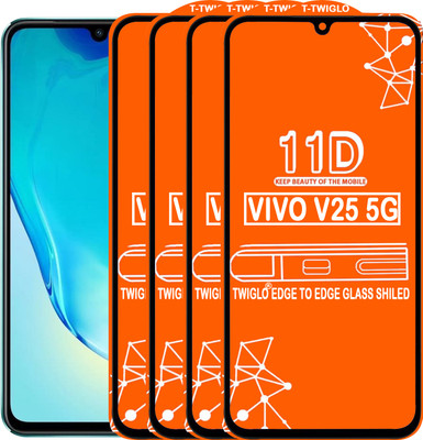 TWIGLO Edge To Edge Tempered Glass for VIVO V25 5G(Pack of 4)