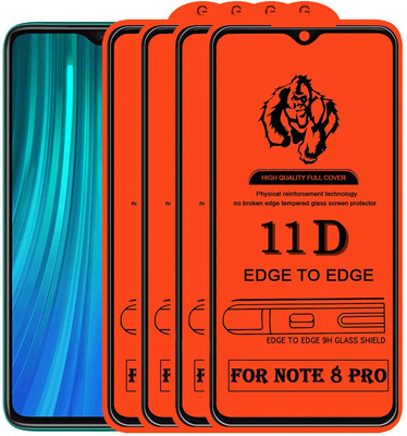 NaturalBuy Edge To Edge Tempered Glass for Redmi Note 8 Pro( Full Coverage Glass 11D Edge to Edge Tempered Glass Full Coverage Glass-11D-Pack of 4)(Pack of 4)