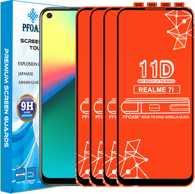 PFOAM Edge To Edge Tempered Glass for REALME 7I(Pack of 4)