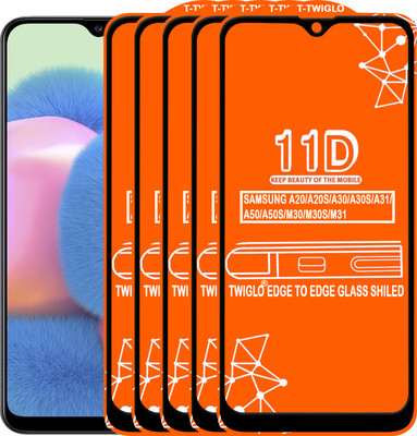 TWIGLO Edge To Edge Tempered Glass for SAMSUNG galaxy A50S(Pack of 5)