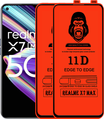 Laxdom Edge To Edge Tempered Glass for REALME X7 MAX(Pack of 2)