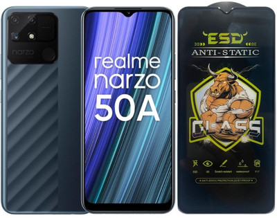 Blate Edge To Edge Tempered Glass for Realme Narzo 50A, ESD Tempered Glass, ESD Screen Protector, Anti Static, Screen Protector(Pack of 1)