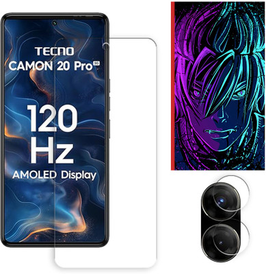 ARBAN Edge To Edge Tempered Glass for TECNO Camon 20s Pro 5G Tempered Glass Screen Protector | Anti-Scratch | Edge to Edge Full Coverage | 9H Hardness (1 FRONT SCREEN GUARD + 1 CAMERA LENS PROTECTOR + 1 FREE BACK EMBOSSED SKIN002)(Pack of 1)
