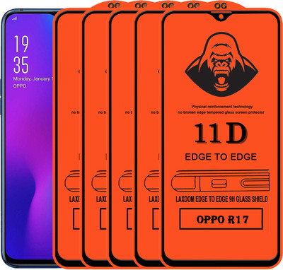 Laxdom Edge To Edge Tempered Glass for OPPO R17(Pack of 5)