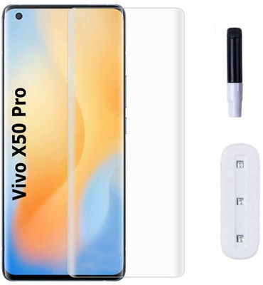 R-TECH Edge To Edge Tempered Glass for UV Tempered Glass Compatible for Vivo X50 Pro with Edge to Edge Coverage(Pack of 1)