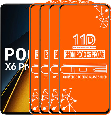 CYOR Edge To Edge Tempered Glass for REDMI POCO X6 PRO 5G(Pack of 4)