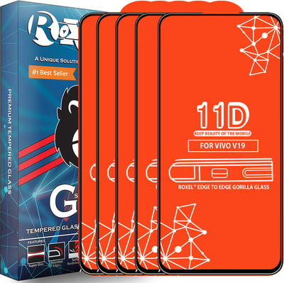 Roxel Edge To Edge Tempered Glass for Vivo V19(Pack of 5)