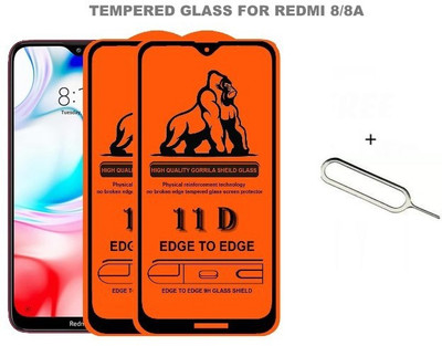 tendwell Edge To Edge Tempered Glass for Mi Redmi 8, Mi Redmi 8A(Pack of 2)