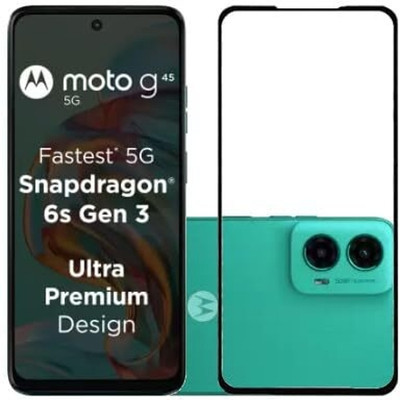 O2MG Edge To Edge Tempered Glass for MOTOROLA G45 5G, MOTO G45 5G(Pack of 1)